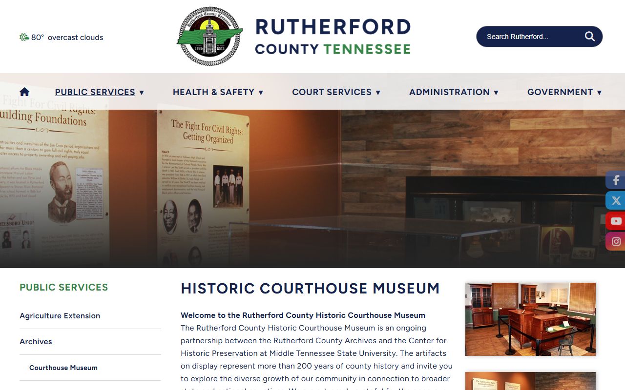 Rutherford County historic courthouse museum