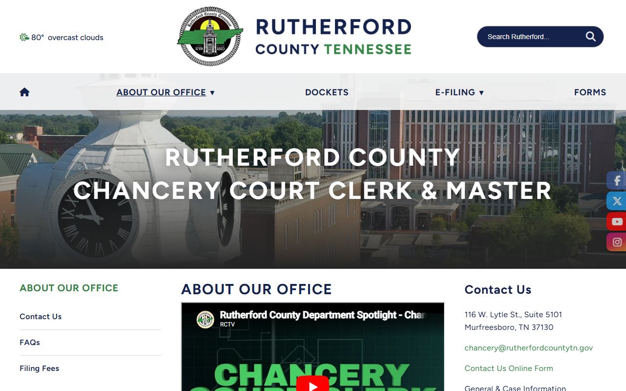 Rutherford County Chancery Court records About Our Office page