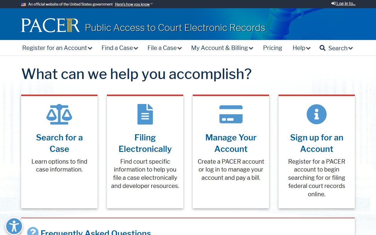 Rutherford County federal court records and PACER public access to court electronic records
