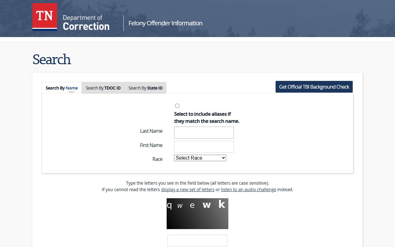 Rutherford County inmate records Tennessee FOIL offender lookup search portal