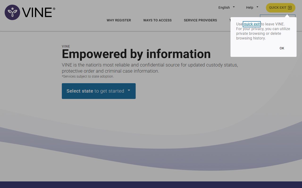 Rutherford County released inmates VINELink custody notification portal