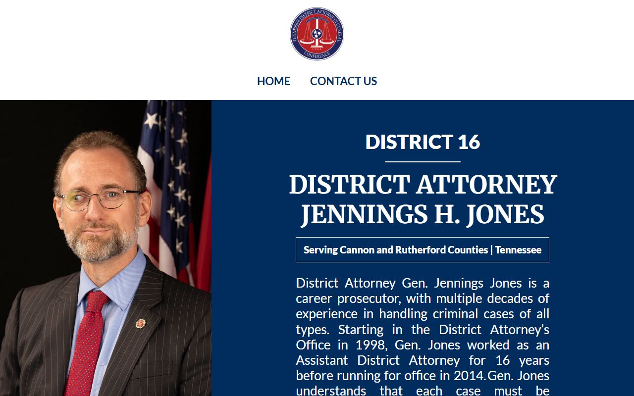 Rutherford County arrest records and District 16 District Attorney page at tennesseeda.gov
