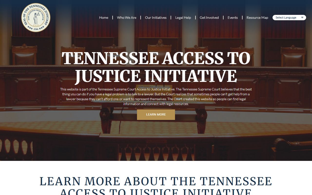 Justice for All Tennessee self-help resource for Rutherford County court records